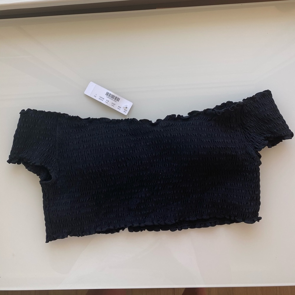 Smocked Off the Shoulder JCrew Bikini Top SZ L